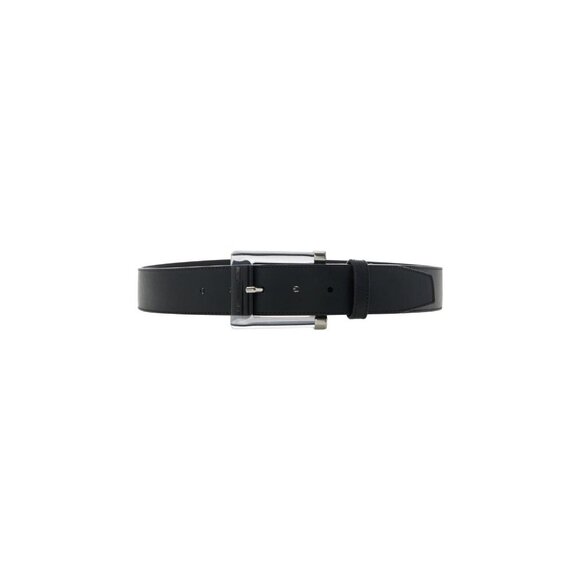 Brandon Maxwell Lucite Buckle Leather Belt Black Size Large NWT main image 5
